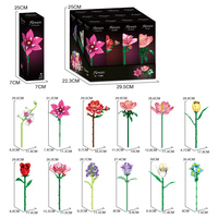 Ensemble de blocs de construction de bouquet de fleurs artificielles Woma Factory 12 avec emballage individuel (11543)