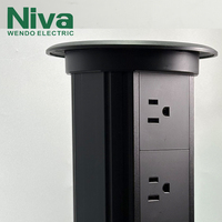 Prise pop up étanche NIVA pour interrupteur de table caché de cuisine Prises de levage motorisées Prise de support standard USB US