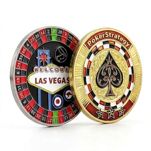 Moneda de desafío de ficha de póker personalizada con temática de Las Vegas, de aleación de zinc esmaltada, ficha de juego de ruleta, medalla de recuerdo, de fábrica, sin MOQ - Product Image 1