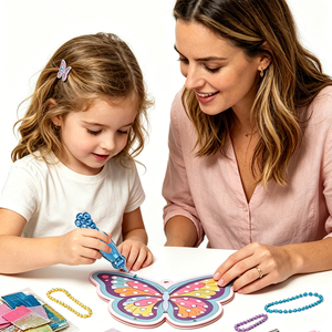 Kit Arte Poke Art con Farfalle per Bambini, Set Fai-da-Te per Creare Ciondoli in Tessuto, Giocattolo Educativo Artigianale, <span class=keywords><strong>Regalo</strong></span> di Compleanno per Ragazze - Product Image 2