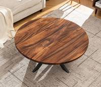 Table basse ronde en bois de noyer, prix d'usine, table basse en bois massif moderne faite à la main