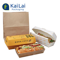 Boîte à hamburger en papier kraft personnalisée, recyclable, de qualité alimentaire, avec impression personnalisée