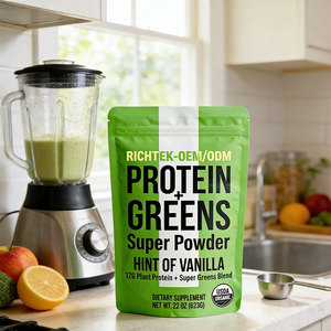Oem/חלבון צמח חלבון עם תערובת סופר ירוק תערובת מרכיב טבעוני צמח עשיר נוסחה פרמיה כיתה סופר אבקת - Product Image 3