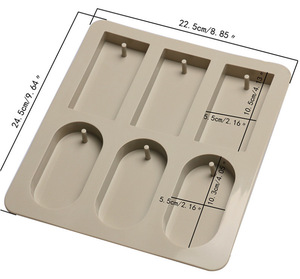 Moule en silicone DIY à 6 cavités (<span class=keywords><strong>cercles</strong></span>/carrés/diamants) pour pendentifs, savons créatifs d'aromathérapie, gâteaux et décorations de chocolat - Product Image 3