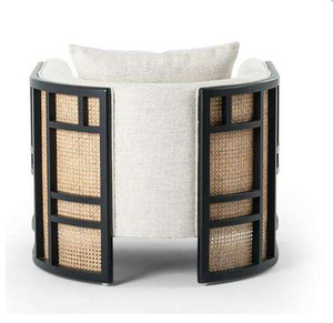 Semicircle Wooden Frame Rattan <b>Chair</b> for Hostel Leisure Area Outdoor Waterproof Leisure Single Couch - Product Image 4