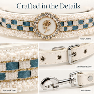 Collier pour <span class=keywords><strong>chien</strong></span> réglable en PU, style princesse rétro, pour chiens de petite, moyenne et grande taille, avec laisse universelle - Product Image 5
