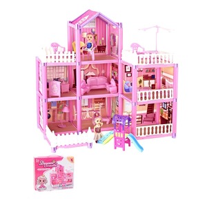 Ensemble de jeu Villa Rose avec meubles et accessoires, grande maison de jeu d'intérieur, jeu d'imitation, jouet pour tout-petits, cadeaux d'anniversaire pour enfants - Product Image 1