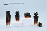 Ensemble de flacons de soin de la peau en verre premium rechargeables et uniques, 50g 40ml 80ml 100ml, élégant récipient cosmétique brun avec bouchon