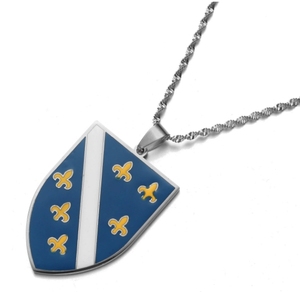 Alta calidad 3x5 Ft Bosnia y <span class=keywords><strong>Herzegovina</strong></span> 1992-1998 Bandera Cadena de eslabones de estilo moderno con piedra principal de diamante - Product Image 2