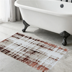 Alfombra de Baño de Jacquard Teñido con Hilo, 70x120 cm, Marca Graham - Alfombra de Baño de Algodón Turco Absorbente de Primera Calidad, Color Beige Rosa - Product Image 1