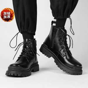 Botas Clásicas Casuales para Hombre, Cierre de Velcro, Ligeras, de Gamuza y Cuero, Cálidas, Impermeables, para Senderismo - Product Image 3