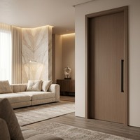 Porte intérieure moderne en bois stratifié, panneau mélaminé imprimé, porte de chambre insonorisée pour projets