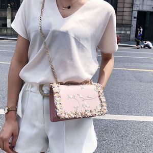 I-0390 Girls Summer Autumn Winter Fashion Handbag Elegant Candy Embroidery PU Single Strap <b>Mini</b> Chain Zip Crossbody Bag for - Product Image 6