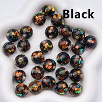 Perles acryliques rondes de haute qualité de 16 mm avec remplissage de sequins en résine colorée en forme de cœur pour la fabrication de bijoux DIY