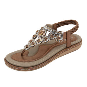 Sandalias Flip Flops para Mujer con Amortiguación Cómoda, Zapatos Planos Casuales de Verano, Sandalias Gladiador Bohemias, Sandalias de Playa sin Cordones - Product Image 1