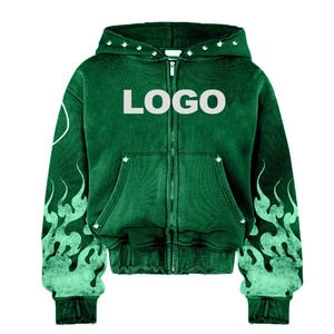 Chaqueta Bordada con Estampado Personalizado, Sudadera con Cremallera Completa y Pedrería para Hombre - Product Image 2