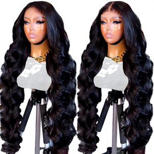 Perruque Lace Frontale HD 13x6 en Cheveux Humains Brésiliens Bouclés, Ondulée, Pré-coupée, Sans Colle, Transparente, Densité 250%, Prête à Porter - Product Image 1