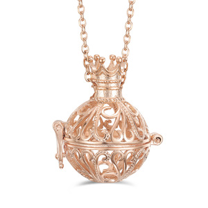 Diffuseur d'huiles essentielles en or rose creux, pendentif en acier inoxydable 316L, cage à perles sphérique ouvrable, accessoire tendance - Product Image 5