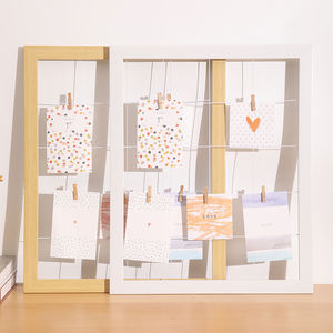 Cadres <span class=keywords><strong>photo</strong></span> en papier pour bricolage en bois massif <span class=keywords><strong>avec</strong></span> clip en <span class=keywords><strong>corde</strong></span> de chanvre Décoration murale suspendue colorée pour la maison pour l'affichage de photos - Product Image 3