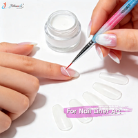 Nuevo Set Profesional de 10 Pinceles de Uñas Acrílicos con Degradado de Purpurina Azul y Rosa para Arte de Uñas, Esmalte en Gel UV y Pintura Francesa
