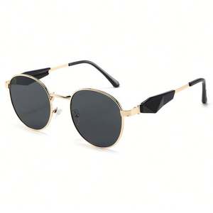 Gafas de Sol Redondas con Marco Grande de Metal, Diseño Retro 2025, Logotipo Personalizado, Unisex, Protección UV400 - Product Image 2