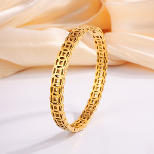 Alla moda in acciaio inox 18K placcato oro Zirconia braccialetti signore bracciali gioielli impermeabili - Product Image 4