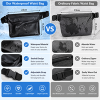 Sac étanche pour téléphone, sac banane étanche à écran tactile à trois couches, adapté à la natation, à la dérive et à la plongée