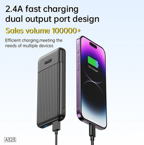 ASPOR Prix bas Banque d'alimentation 10000mAh Mini Banque d'alimentation portable 5V 2.4A pour téléphones mobiles - Product Image 3