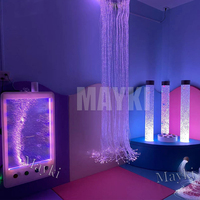 Kit de lumière à fibres optiques sensorielles interactif pour tube à bulles, pour l'autisme multisensoriel et l'apprentissage, éclairage de la pièce