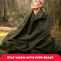 Couverture ignifuge de premiers soins tricotée en laine motif solide vert olive pour avions