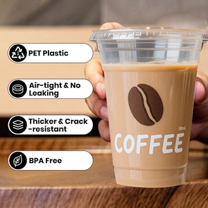 Custom LOGO Printed 16oz 32oz 12oz Clear Disposable <b>Cup</b> Coffee PET <b>Plastic</b> <b>Drink</b> <b>Cups</b> with Lids and Straws for Personalization - Product Image 6