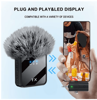Microphone sans fil portable F11-2 3-en-1 avec réduction de bruit, mini micro-cravate sans fil double
