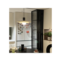 Porte accordéon en alliage d'aluminium à suspension supérieure, cloison acoustique antivol, double vitrage trempé, pour extérieur, chambre, hôtel, salle de bal