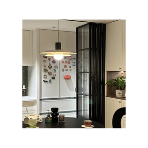 Puerta de Aleación de Aluminio Tipo Concertina, Partición Acústica Colgante Superior, Antirrobo, Doble Vidrio Templado, para Exteriores, Dormitorios, Hoteles, Salones de Baile - Product Image 3