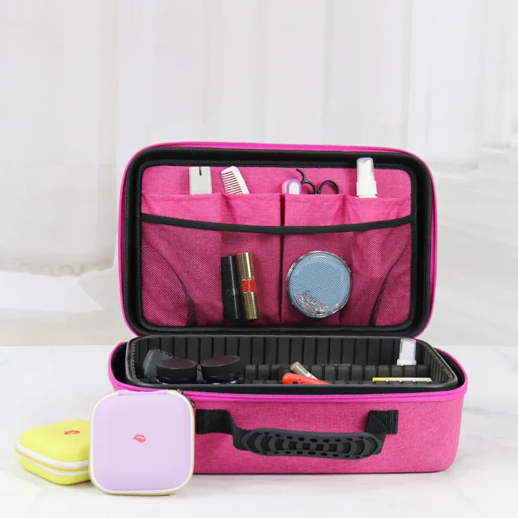 Cosmetic Makeup Bag Custom Multi Mesh Bag Cosmetics Storage Box Shockproof Cabinet Women Travel Eva Makeup Case