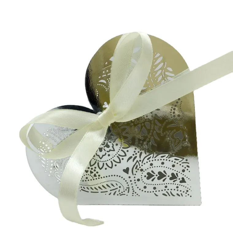 Di benvenuto personalizzata a forma di cuore del partito di caramella scatola di favore di favore di cerimonia nuziale e regalo trinket box