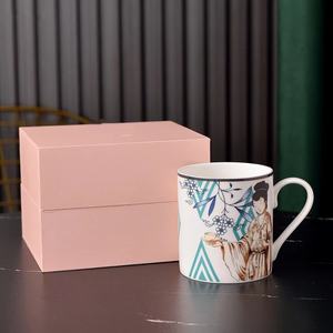 Tasse à expresso en porcelaine fine, motif floral simple, style européen royal, passe au lave-vaisselle, pour la maison, le restaurant, cadeau - Product Image 2