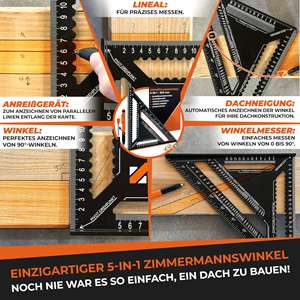 Ángulo de contacto de aluminio 7 en 1, 180mm, marcado de agujeros profundos, regla de lápiz <span class=keywords><strong>Zimmerman</strong></span>, broca de calibre de línea de cuchillo de ángulo para herramientas precisas - Product Image 2