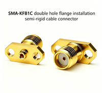 Connecteur RF femelle S MA à 2 trous avec bride S MA-KFB1C, adapté pour câble semi-rigide 045, 50 Ohm, faible rapport de standing wave