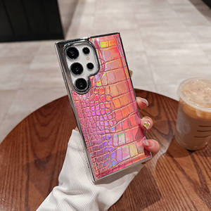 Элегантные кожаные текстурные Чехлы для сотовых телефонов, Гуанчжоу, оптовая продажа, блестящие чехлы из искусственной кожи для сотовых телефонов для Samsung S23 S24 S25 Ultra - Product Image 5