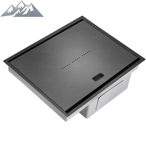 Lavello da <span class=keywords><strong>Cucina</strong></span> Moderno Wayon con Design Invisibile, Nano Nero, Nascosto con Copertura per Appartamenti di Lusso - Product Image 4