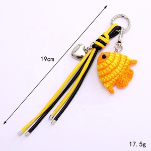 Porte-clés Grenouille Créative, en Laine Faite Main au Crochet, Écologique, Style Lettre, Forme Irrégulière, Pendentif Fini en Forme de Mignonne Poupée de Dessin Animé - Product Image 5