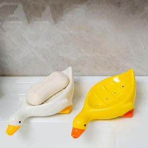 1pc Cute Duck Shaped Plastic Drain Tray Self-<b>Draining</b> Multifunctional Storage <b>Rack</b> Bathroom Accessories with Adjustable Feature - Product Image 3