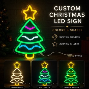 Custom 5V USB Christmas Tree <b>Neon</b> <b>Sign</b> Plastic LED Light for Holiday Party Home Decor - Product Image 4