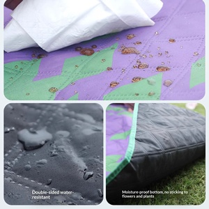 <span class=keywords><strong>Tapis</strong></span> de pique-nique ultrasonique épaissi, pliable, imperméable, pour le camping en plein air, la plage, avec support en aluminium - Product Image 3