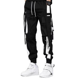 Pantalones Deportivos de Hombre con Parches de Colores, Estilo Hip Hop, Joggers Urbanos, <span class=keywords><strong>Ropa</strong></span> Urbana, Pantalones Cargo con Rayas, <span class=keywords><strong>Ropa</strong></span> Urbana Hip Hop - Product Image 1