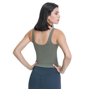 Camisetas negras sexys hechas a medida, chaleco deportivo para mujer, Top corto de Yoga, venta al por mayor - Product Image 5