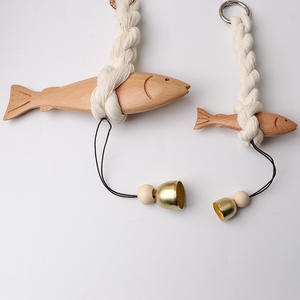 جودة عالية خشب الزان منحوت واقعي جرس باب السمك قابل للتخصيص جديد الخشب الصلب الديكور هدية ديي مدخل شنقا زخرفة - Product Image 3