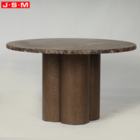 Table à manger ronde moderne et minimaliste de luxe, plateau en marbre, table à manger pour la maison, table à manger en bois pour le salon