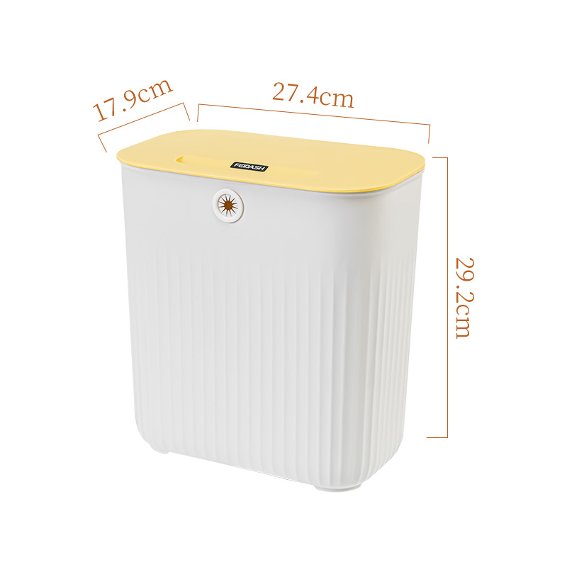 TG5180 White and Yellow 10L Rectangular Bucket with Lid